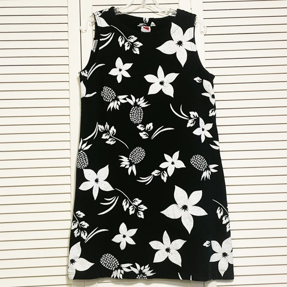 Red ginger Cotton Stuff Tropical Floral Dress - Picture 1 of 5